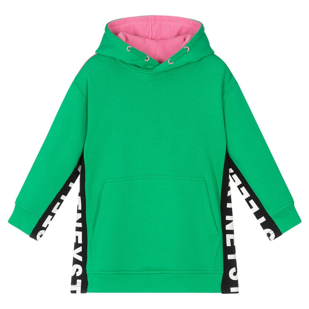 Stella McCartney Kids Green Logo Tape Hoodie Dress - Picture 4 of 5